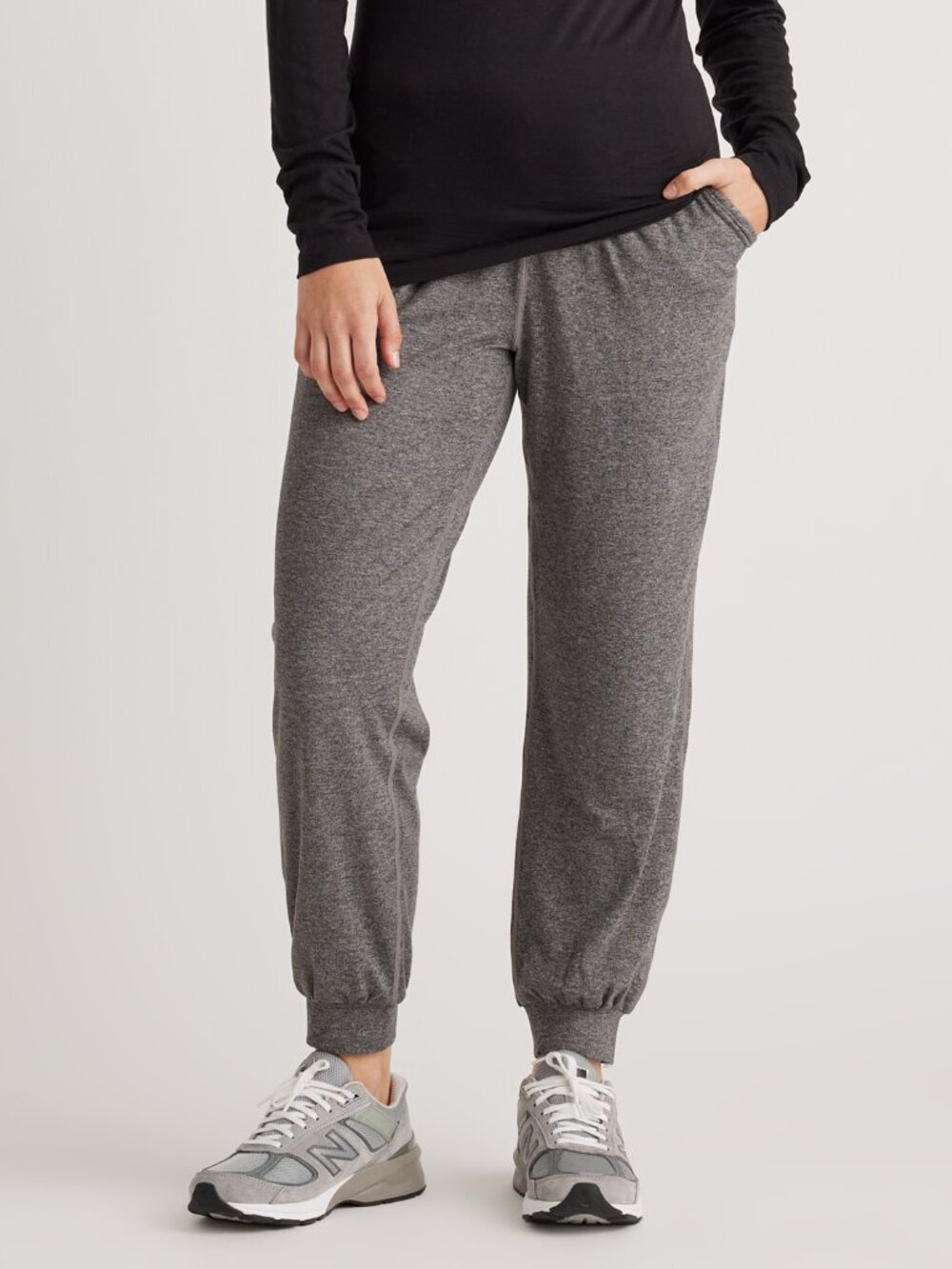QUINCE Women’s Flowknit Boyfriend Jogger Pants Heathered Gray Size Medium
